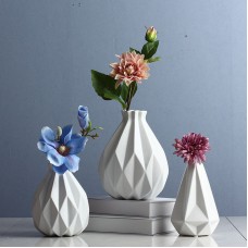 Modern Decoration White Ceramics Flower Vase Geometry Crafts Home Creative Gift   152789712673